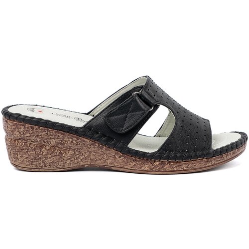 Shelvt Black wedge flip-flops with cutouts Cene