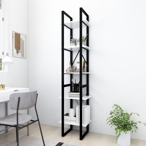 VidaXL Knjižna omara 5-nadstropna bela 40x30x175 cm iverna plo&amp;scaron;ča Slike
