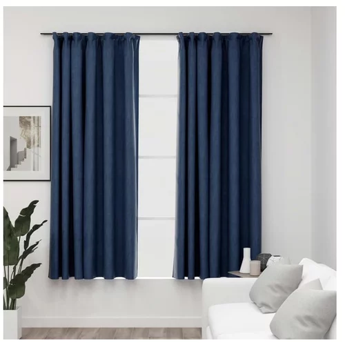  Zatemnitvene zavese z obešali 2 kosa modre 140x175 cm