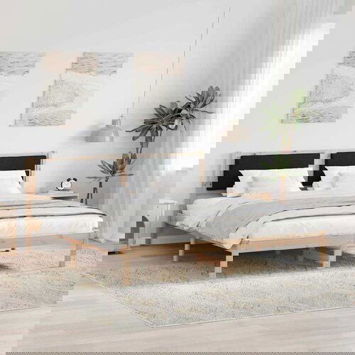 VidaXL Krevetna konstrukcija Crna 180 x 200 cm Čvrsto borovo drvo Slike