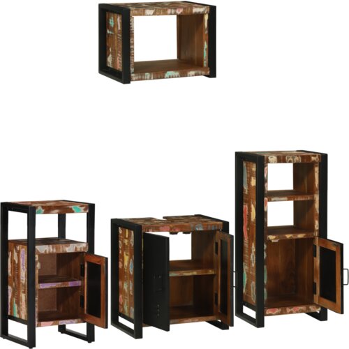 VidaXL Set namje&amp;scaron;taja za kupaonicu 4 pcs Čvrsto reciklirano drvo Slike