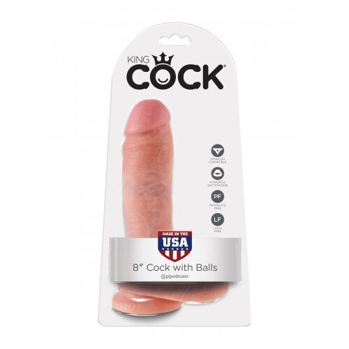 King Cock dildo s 8 testisa (20 cm) - prirodan Cijene