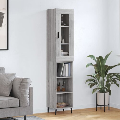 VidaXL Visoka komoda siva sonome 34 5x34x180 cm od konstruiranog drva Slike