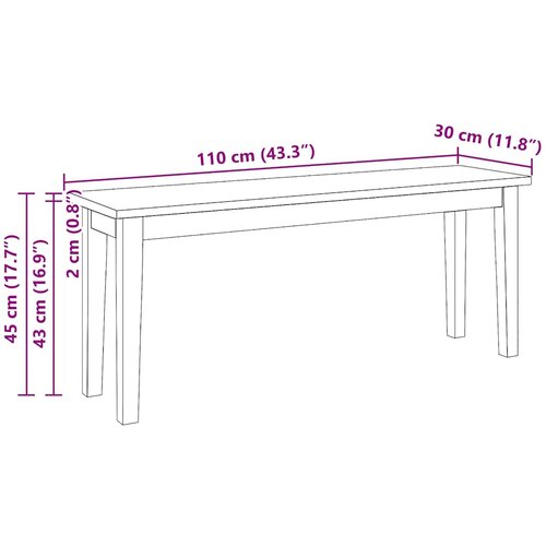 Klupa 110 cm puna drvena guma Slike