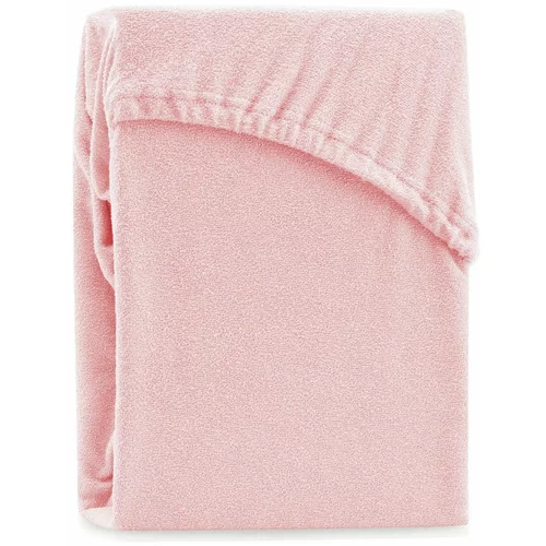 AmeliaHome Svetlo rožnata elastična rjuha za zakonsko posteljo Ruby Siesta, 180/200 x 200 cm
