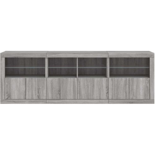  Komoda z LED lučkami siva sonoma 202x37x67 cm Slike