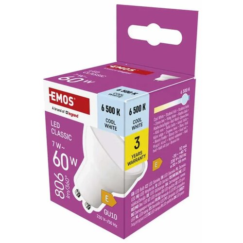 Emos led sijalica Classic MR16 7W 806 lm GU10 CW ZQ8E44 Cene