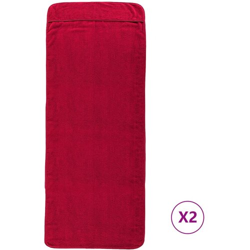  Ručnici za plažu 2 kom bordo 75 x 200 cm od tkanine 400 GSM Slike