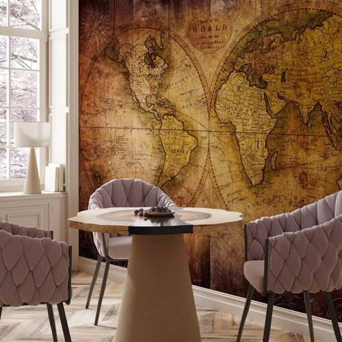  Foto tapeta - World on old map 150x105 Premium Cene