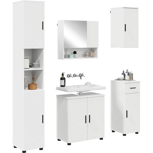  Set namje&amp;scaron;taja za kupaonicu s ladicama Zidne 5 pcs Bijelo Slike