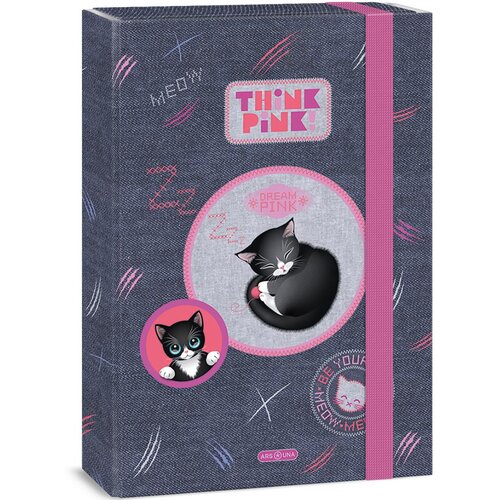Ars Una Think Pink slatka kutija za bilježnice A4 s mačkama Cijene