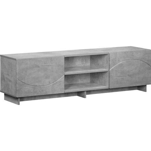  TV stalak 140 x 34,5 x 40 cm Betonska siva Konstruirano drvo Slike