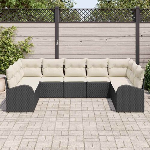  Set sofe s jastukom 9 pcs Crna Poli Ratan Slike