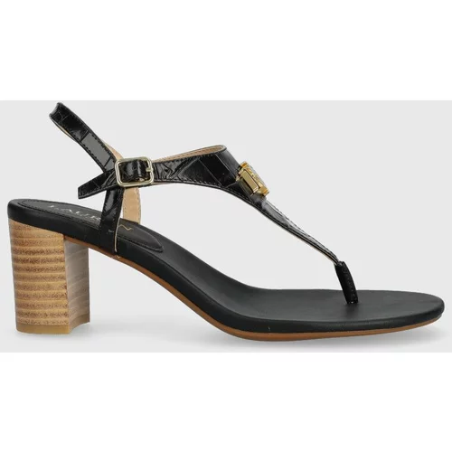 Polo Ralph Lauren Usnjeni sandali Westcott II črna barva, 802904280001