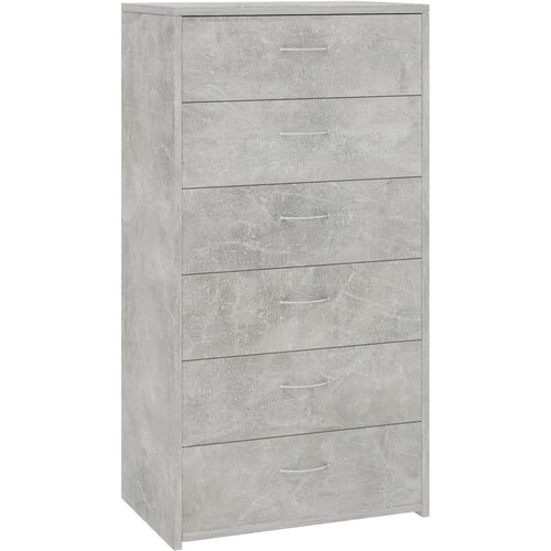 Maison Chic Komoda - Predalnik s 6 predali betonsko siva 50x34x96 cm iverna plo&amp;scaron;ča, (21721770) Slike