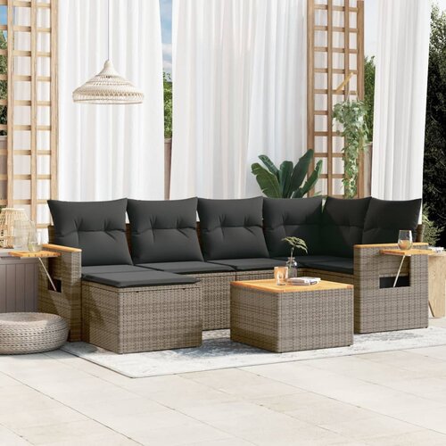 vidaXL 7-dijelni set vrtnih sofa sivi od poliratana Cijene