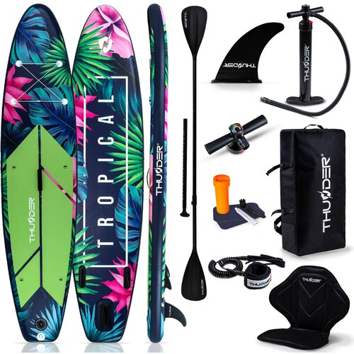 THUNDER Napihljiva SUP deska 320 &times; 75 &times; 15 cm &ndash; set z veslom, sedežem, torbo in pumpko &reg; TROPI, (5000091250) Cene
