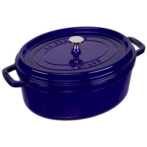 Staub Oval Cocotte, 31cm cast iron, dark blue Slike