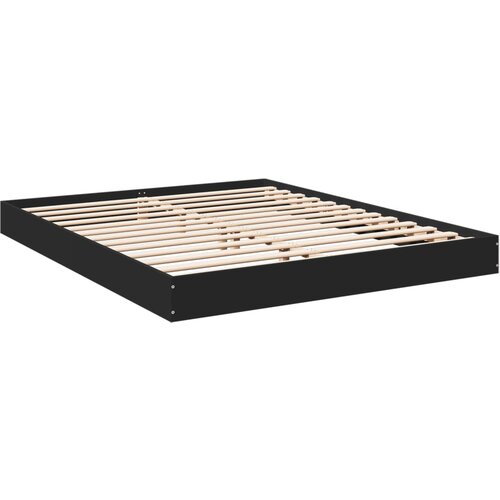 VidaXL Posteljni okvir črn 150x200 cm inženirski les, (21155874) Slike