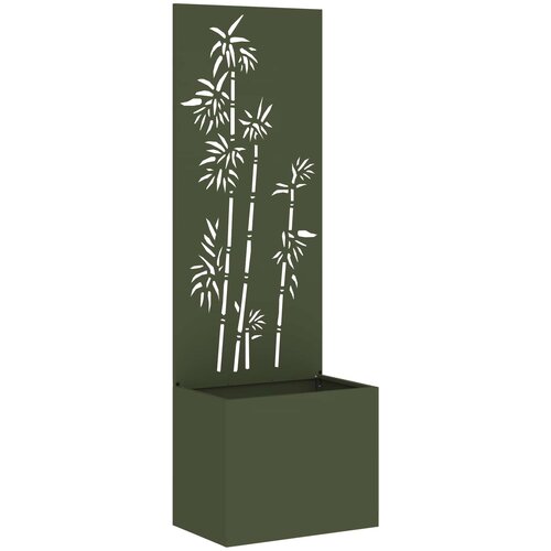 vidaXL Zaslon za zasebnost v vrtu Cvetlični Olivno zelena 50 x 150 cm, (5000207471) Cene