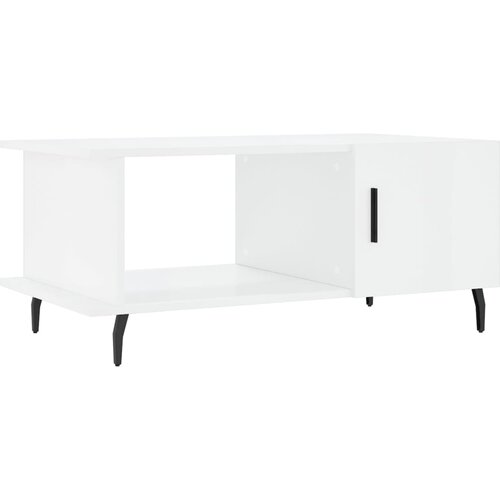 Maison Chic Klubska mizica - kavna mizica - Nizka mizica visok sijaj bela 90x50x40 cm inženirski les, (21752187) Slike