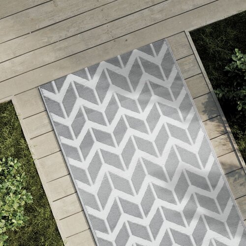 vidaXL Zunanja preproga siva 80x250 cm PP Cene