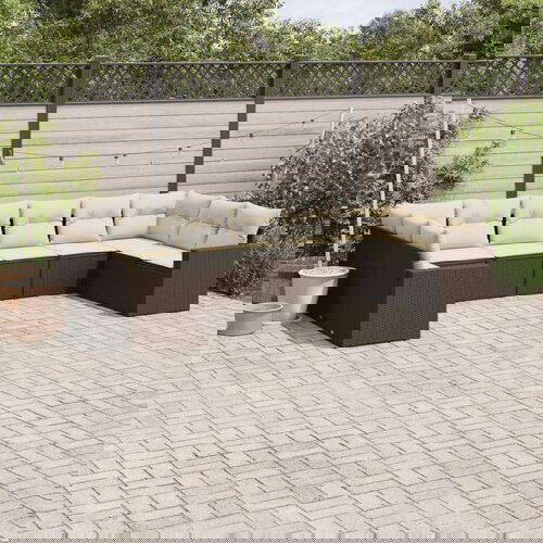  10-dijelni set vrtnih sofa od poliratana s jastucima smeđi Cijene