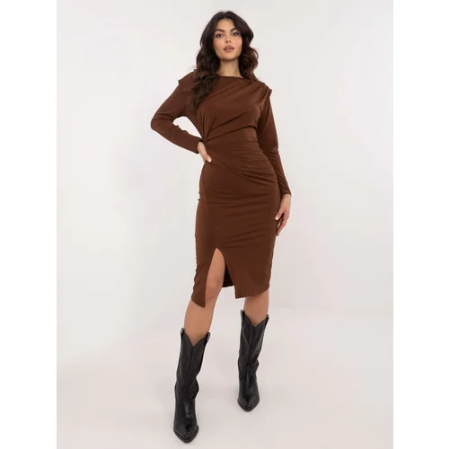 Italy Moda Dress-DHJ-SK-18203.40-brown