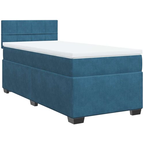 VidaXL Box spring krevet s madracem tamnoplavi 90x190 cm bar&amp;scaron;unasti Slike