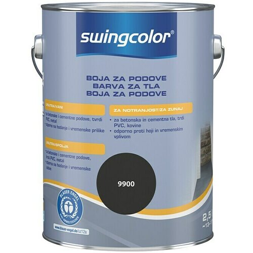 SWINGCOLOR Boja za pod (Crna, 2,5 l, Svilenkasti sjaj) Slike