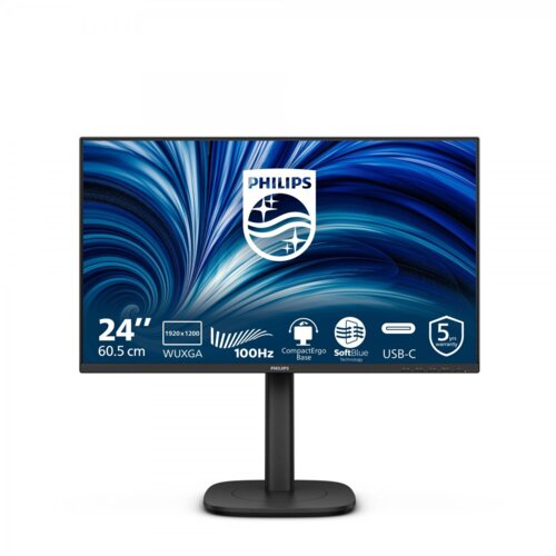 Philips 3000 series 24B2N3200D/00 računalni monitor 61,2 cm (24.1") 1920 x 1200 pikseli WUXGA LCD Črna Cene