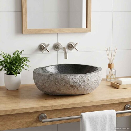  Sudoper Ovalni Siva (32-37) x (27-30) x 12 cm Rijeka kamen Cijene