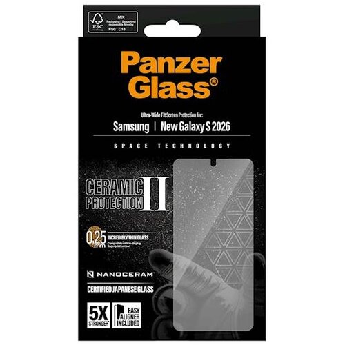 PanzerGlass Ceramic Ultra‑Wide Fit za&scaron;čitno steklo za Samsung Galaxy S26 Cene