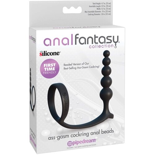 Pipedream Prsten za penis sa analnim perlama Anal Fantasy Collection, Crni Slike