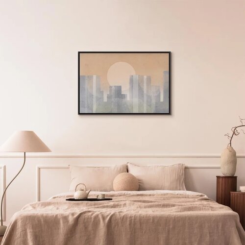  Slika - Modern City (1 Part) Wide - Second Variant 120x80 U crnom drvenom okviru Slike