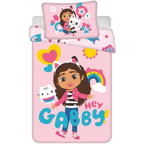 Jerry Fabrics Rožnata bombažna otroška posteljnina za otroško posteljico 100x135 cm Gabby's Dollhouse – Cene