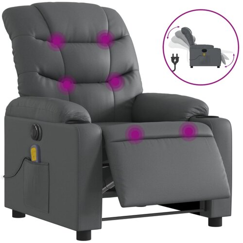Maison Chic Električni masažni naslanjač - Relax naslanjač sivo umetno usnje, (22134617) Cene