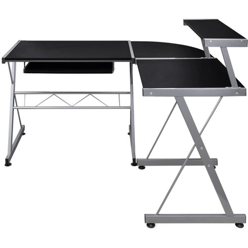  Kutni stol za računalo crni 132 x 112 x 99 cm konstruirano drvo Slike