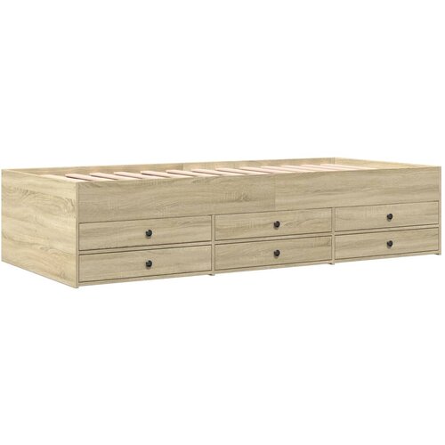 VidaXL Dnevna postelja s predali sonoma hrast 100x200 cm inž. les, (21086289) Slike