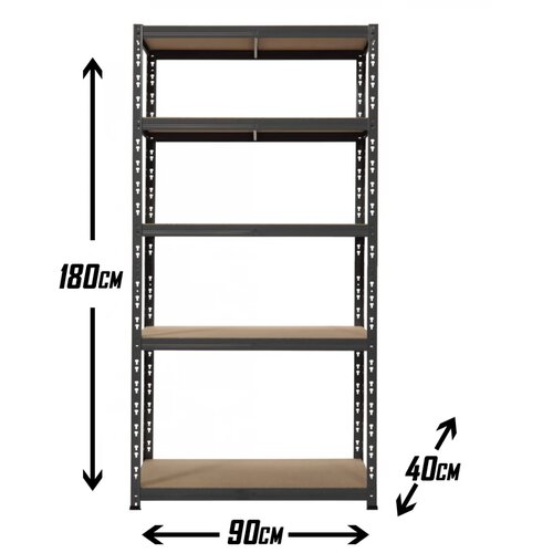  Metalni regal za te&amp;scaron;ki teret (D x &amp;Scaron; x V: 40 x 90 x 180 cm, Nosivost: 175 kg/polica, Broj polica: 5 Kom., Uticanje) Slike