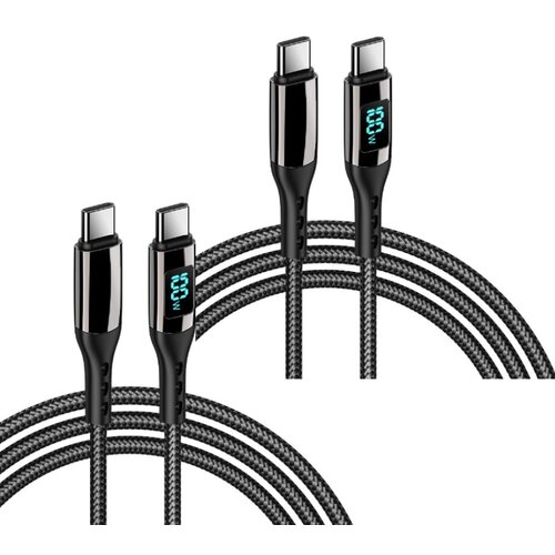 INF 2 paketa PD100W pletenega podatkovnega kabla tipa c na digitalni zaslon tipa c black 1m, (21248012) Cene