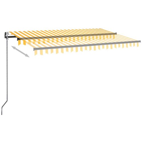  Automatska tenda sa senzorom LED 450 x 350 cm žuto-bijela Slike