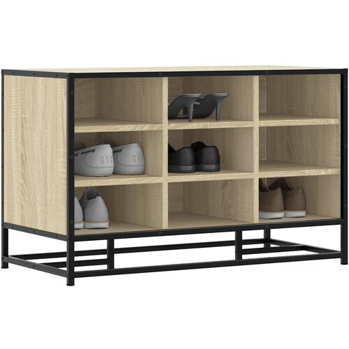 VidaXL Klop za čevlje sonoma hrast 84x40x53,5 cm inž. les in kovina Slike