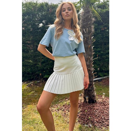 Trend Alaçatı Stili Women's White High Waist Side Zipper Pleated Woven Mini Skirt Cijene