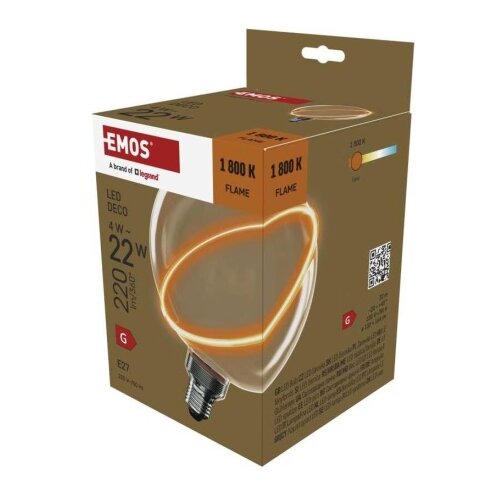 Emos z5cs11 Led sijalica deco g130sra &amp;quot;saturn&amp;quot; 4w(22w) 220lm e27 flame ww+ ( 3716 ) Slike