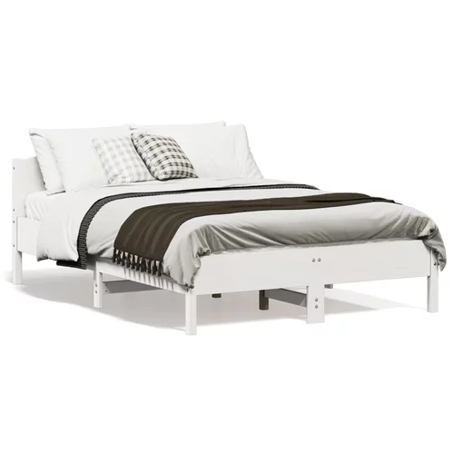 vidaXL Okvir kreveta s uzglavljem bijeli 140 x 190 cm od borovine