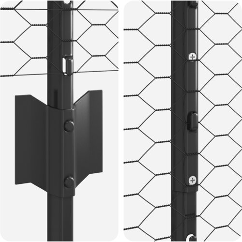 vidaXL Ograjni stebri 22 pcs U-kanal Siva 100 cm Jeklo, Šesterokotna ograja Siva 1x50 m Jeklo Cene