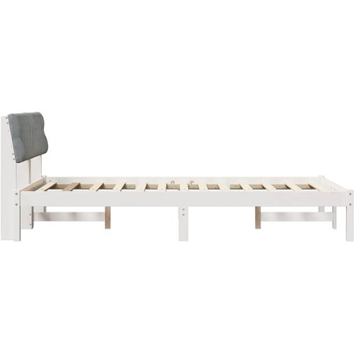  Okvir kreveta s uzglavljem Bijela i svijetlosiva 120 x 200 cm Slike