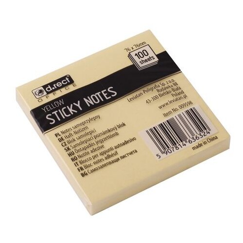 Levia Samolepilni lističi d.rect 009598, 76 mm x 76 mm, 100 lističev, rumeni Slike