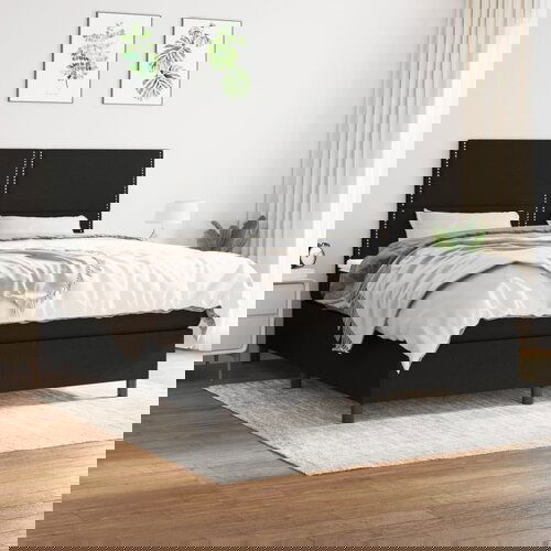 vidaXL Krevet s oprugama i madracem crni 160x200 cm od tkanine Cijene